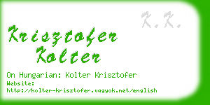 krisztofer kolter business card